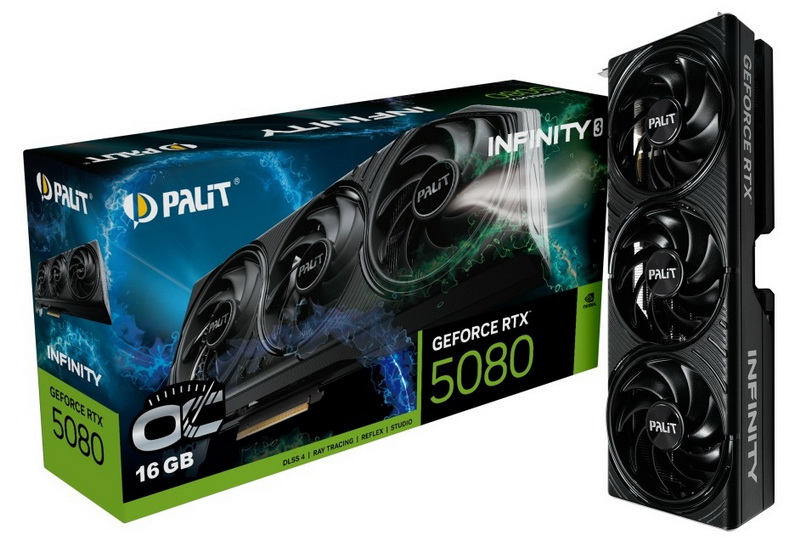 פאליט הציגה את GeForce RTX 5080 Infinity 3 ללא תאורה RGB הן בגרסת התאוצה והן בלי.