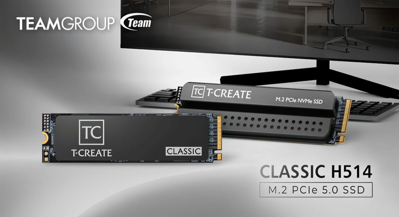 צוות TeamGroup שחרר את SSD T‑Create Classic H514 PCIe 5.0, המתוכנן לעומסים מקומיים של בינה מלאכותית: נפח עד 4 TB ומהירות קריאה עד 14 200 MB/שנייה