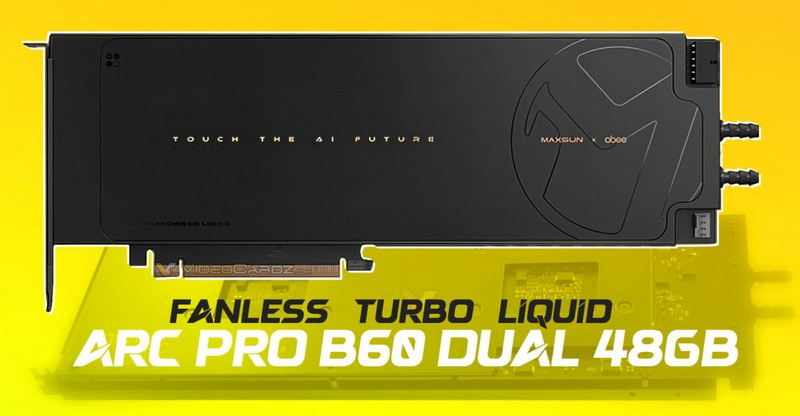 מקססאן הציגה שתי כרטיסי גרפיקה דו-ראשיים Arc Pro B60 Dual ללא מאווררים