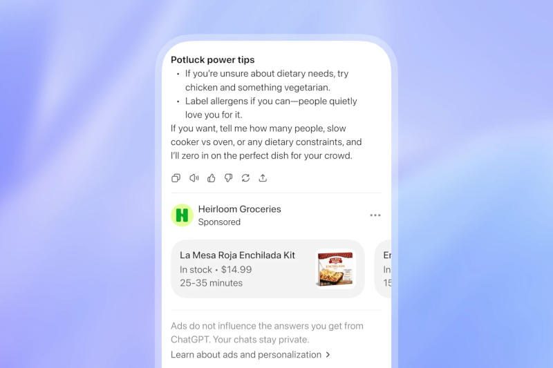 ה־ChatGPT מציג כעת פרסומות, אך לא כולם ובלבד יבחינו בהן מיד